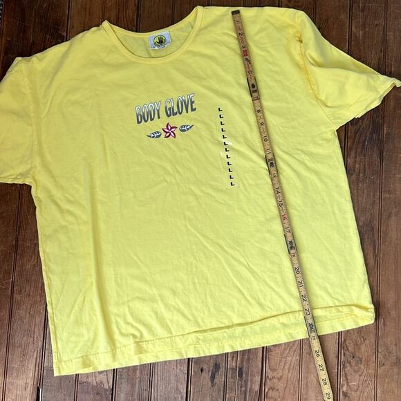 Vintage women’s Body Glove Yellow Short Sleeve boxy, oversized, cotton Tee NWT - Picture 3 of 7